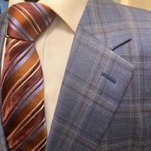 Peter Millar Plaid Sport Coat Blazer Jacket Men's Blue 46T